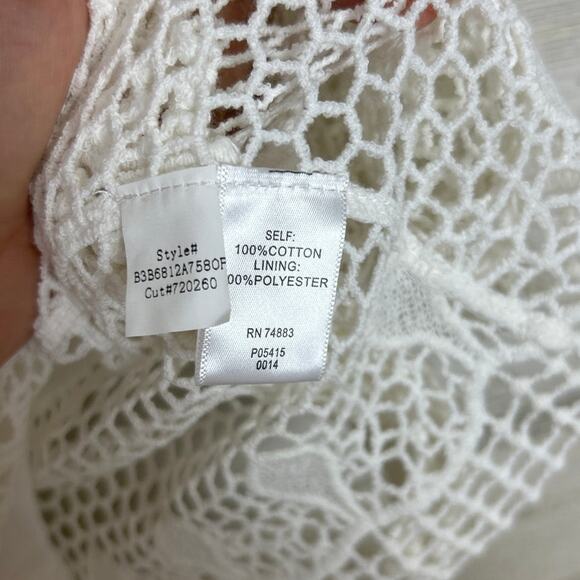 Adiva Teal white Crochet Boho Blouse womens Size 2X - New lightweight summer top - Picture 4 of 5